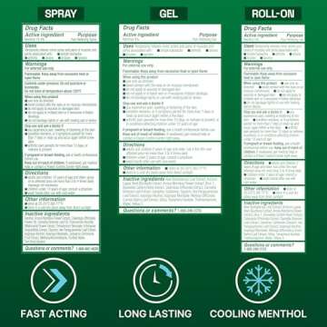 Biofreeze Pain Relief Roll-On 2.5 FL OZ, Gel 3 FL OZ, And Spray 3 FL OZ Variety Pack Topical Pain Reliever For Muscles And Joints From Arthritis, Backache, Strains, Bruises, Sprains (Package May Vary)