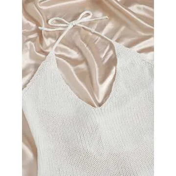 Buy MakeMeChic Women's Knitted Beach Cover Up Dress