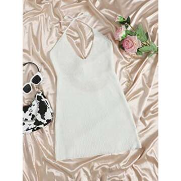 Buy MakeMeChic Women's Knitted Beach Cover Up Dress