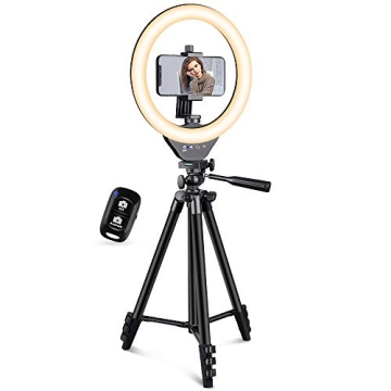 EICAUS 10'' Ring Light with Adjustable Tripod and Phone Holder
