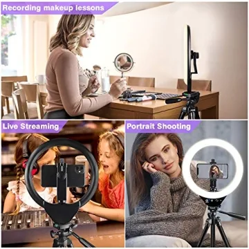 EICAUS 10'' Ring Light with Adjustable Tripod and Phone Holder