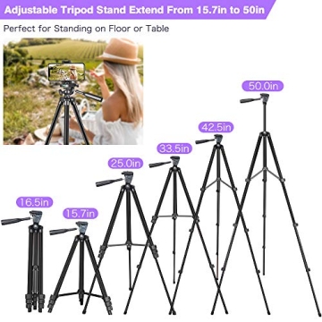 EICAUS 10'' Ring Light with Adjustable Tripod and Phone Holder