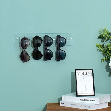 MyGift Clear Acrylic Sunglasses Holder Wall Organizer Rack