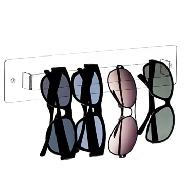 MyGift Clear Acrylic Sunglasses Holder Wall Organizer Rack