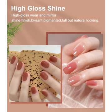 Jelly Gel Nail Polish Set：HOUSMV Nude Red Pink Gel Polish Kit 6 Colors Soak Off UV LED Nail Polish Gel manicure kit for DIY Nail Art Design Salon Home Gift for Women & Girls Nail Art Must Have