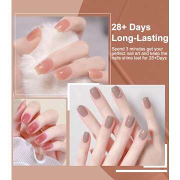 Jelly Gel Nail Polish Set：HOUSMV Nude Red Pink Gel Polish Kit 6 Colors Soak Off UV LED Nail Polish Gel manicure kit for DIY Nail Art Design Salon Home Gift for Women & Girls Nail Art Must Have