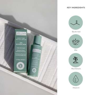 Bolden Nighttime Repair Serum | Facial Serum for Dark Spots and Discoloration | Ideal for Acne-Prone & Melanin-Rich Skin | 1.7 Fl Oz