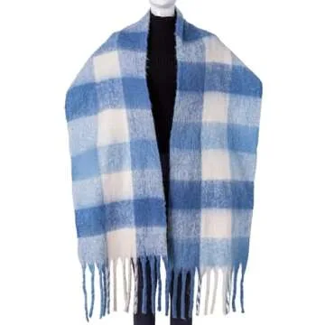 TUSHUSTY Winter Women Chunky Scarf Warm Blanket Big Thick Large Oversized Wrap Colorful Long Plaid S...