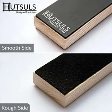 Hutsuls Leather Strop for Knife Sharpening - Get Razor-Sharp Edges with 3" x 9" Double Sided Paddle Strop Block, Easy to Use Knife Strop with Ergonomic Handle & Stropping Leather Knife Sharpener Guide