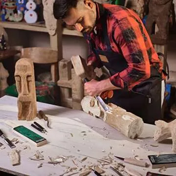 Hutsuls Leather Strop for Knife Sharpening - Get Razor-Sharp Edges with 3" x 9" Double Sided Paddle Strop Block, Easy to Use Knife Strop with Ergonomic Handle & Stropping Leather Knife Sharpener Guide