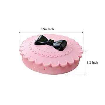 YiQiYi Cosmetic Case with Mirror Eyelash Case Makeup Storage Box Travel Cosmetic Bag Pink Place Eyelashes