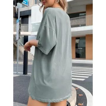 Remidoo Casual Oversized Graphic Tee for Women
