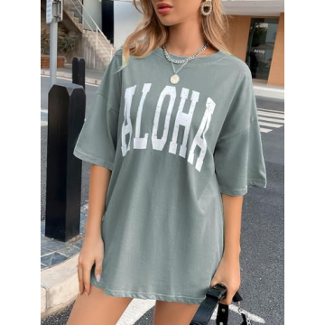 Remidoo Casual Oversized Graphic Tee for Women