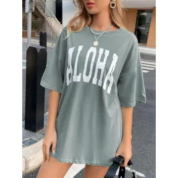Remidoo Casual Oversized Graphic Tee for Women