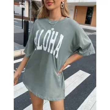Remidoo Casual Oversized Graphic Tee for Women