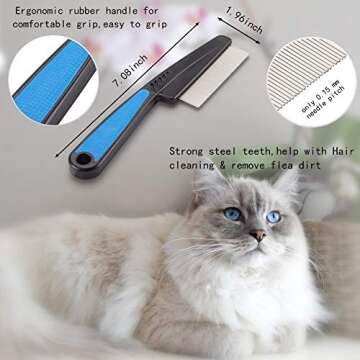Cat Comb,Pet Comb Laiannwell Professional Grooming Comb for Dog/Cat/Small Pets(3 Packs)
