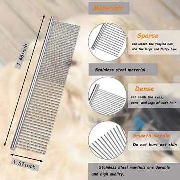 Professional Cat and Dog Grooming Comb Set - 3 Packs