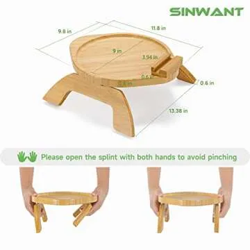 Sinwant Sofa Armrest Tray with 360° Phone Holder