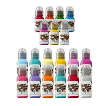 Professional Tattoo Ink Bundle - 12 Pastel Colors & 7 Simple Shades