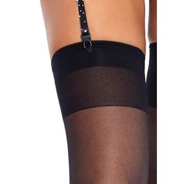 Leg Avenue LegAvenue-Women's Sparkling Rhinestone Garter Belt Sexy-Lingerie Bottoms, Black, O/S