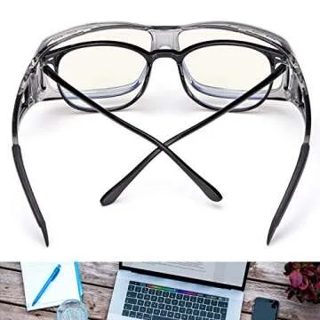 LVIOE Fit Over Blue Light Blocking Glasses and Computer Eyewear- Wear Over Prescription Glasses/Read...