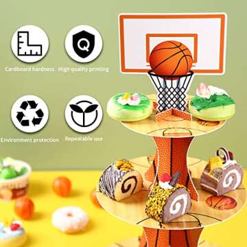 Nuenen Basketball Theme Cupcake Stand for Parties