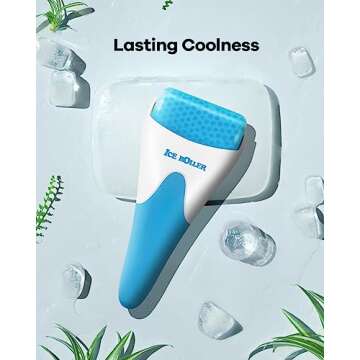 BearKig Ice Roller, Ice Roller for Face, Ice Face Roller, Cold Facial Ice Roller Massager for Eye Puffiness, Women's Gifts, Migraine, TMJ Pain Relief & Minor Injuries, Skin Care Products (Blue)