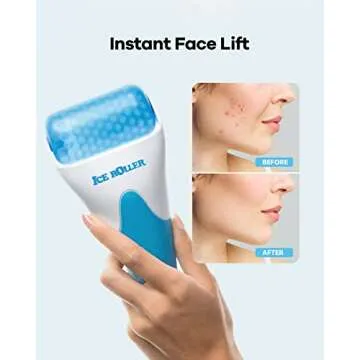 BearKig Ice Roller, Ice Roller for Face, Ice Face Roller, Cold Facial Ice Roller Massager for Eye Puffiness, Women's Gifts, Migraine, TMJ Pain Relief & Minor Injuries, Skin Care Products (Blue)