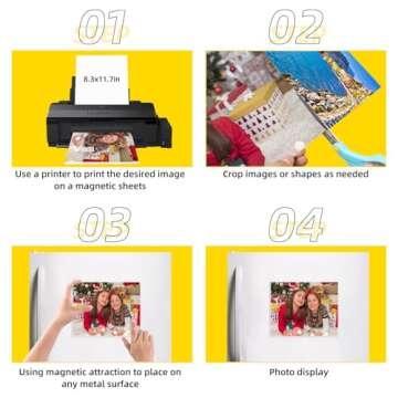 DIYMAG 30Pcs Printable Magnetic Sheets, 8.3x11.7inch Flexible Magnet Sheets Matte Magnet Paper Non Adhesive Make Refrigerator Photo for Inkjet Printer, Photo Magnet Sheet for DIY Crafts