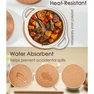 KITLAB Cork Trivets Set 6 Pack Heat Resistant for Kitchen