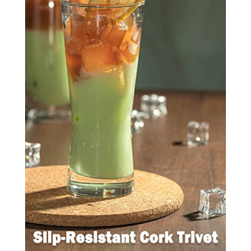 KITLAB Cork Trivets Set 6 Pack Heat Resistant for Kitchen