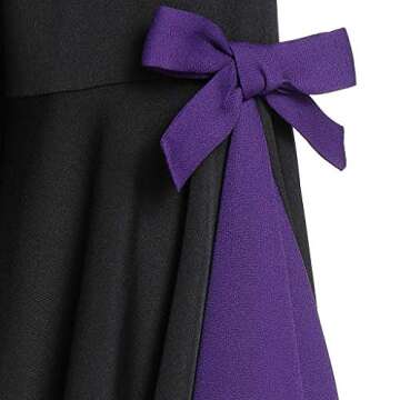 Aniywn Plus Size Womens Halloween Tops, Flare Long Sleeve Sequined Lace Up Gothic Costume Tunic Tee Shirt Purple