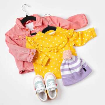 Utopia Home Kids Hangers Velvet (50 Pack) - 11 Inch Durable Baby Hangers for Closet - Perfect Toddler Hangers Non Slip for Everyday Use (Black)