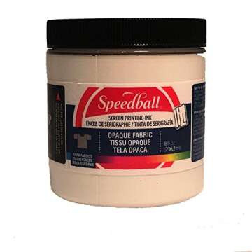 Speedball, 4803, Opaque Fabric Screen Printing Ink, 8 Fl oz., Pearly White