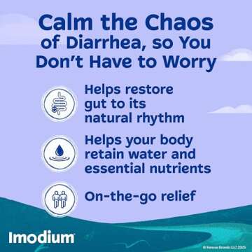 Imodium Multi-Symptom Relief Caplets with Loperamide Hydrochloride & Simethicone, Anti-Diarrheal Medicine for Treatment of Diarrhea, Gas, Bloating, Cramps & Pressure, Easier to Open, 24 ct