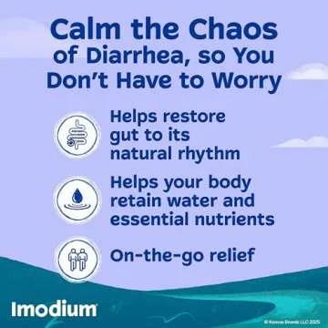 Imodium Multi-Symptom Relief Caplets with Loperamide Hydrochloride & Simethicone, Anti-Diarrheal Medicine for Treatment of Diarrhea, Gas, Bloating, Cramps & Pressure, Easier to Open, 24 ct