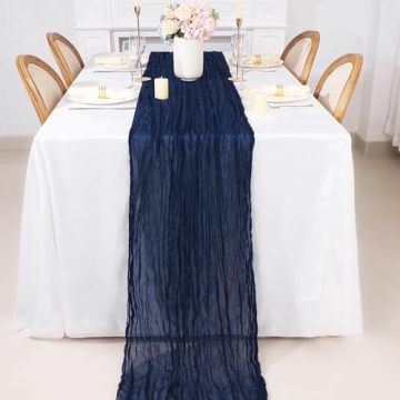 Cheesecloth Table Runner in Navy Blue - 13ft Size