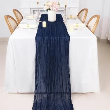 Cheesecloth Table Runner in Navy Blue - 13ft Size
