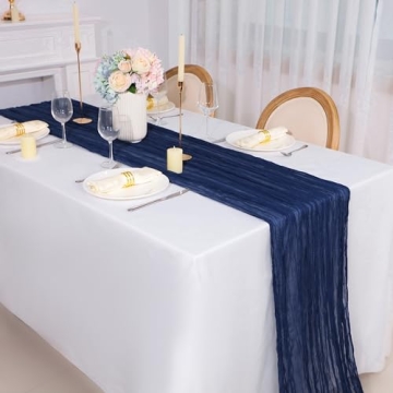 Cheesecloth Table Runner in Navy Blue - 13ft Size