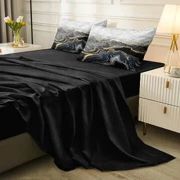MOVE OVER Marble Comforter Set Black Gold Bedding Set
