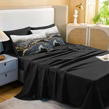MOVE OVER Marble Comforter Set Black Gold Bedding Set