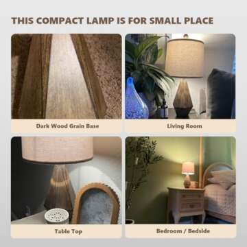 PoKat 20.25" Retro Farmhouse Table Lamp Set of 2 - Living Room & Bedroom Rustic Linen Bedside Nights...