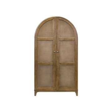 Elegant Brown Coastal Bar Storage Cabinet | Fully Assembled