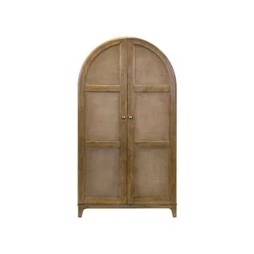 Elegant Brown Coastal Bar Storage Cabinet | Fully Assembled