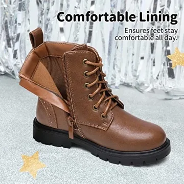 DREAM PAIRS Kids Combat Ankle Booties for Boys & Girls