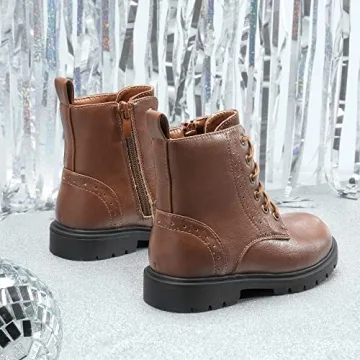 DREAM PAIRS Kids Combat Ankle Booties for Boys & Girls
