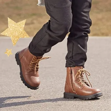 DREAM PAIRS Kids Combat Ankle Booties for Boys & Girls