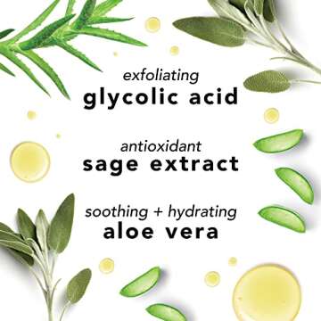 Mario Badescu Glycolic Foaming Cleanser for All Skin Types| Exfoliating Face Wash with Glycolic Acid & Aloe Vera| Visibly Evens Skin Tone & Texture | 6 Fl Oz (Pack of 1)