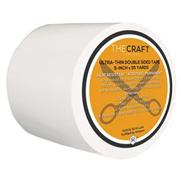 The Craft Co. 5" Ultra-Thin Crafting Tissue Tape, Double-side, Permanent, Paper Crafts, Die-Cutting,...