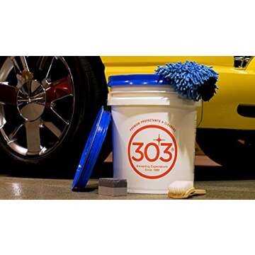 303 Products Tire Brush - Ultimate Agitation Power for Removing Dirt and Debris - Easy Grip Handle - Works Best Tire Cleaning Products,1 Pack (39023)